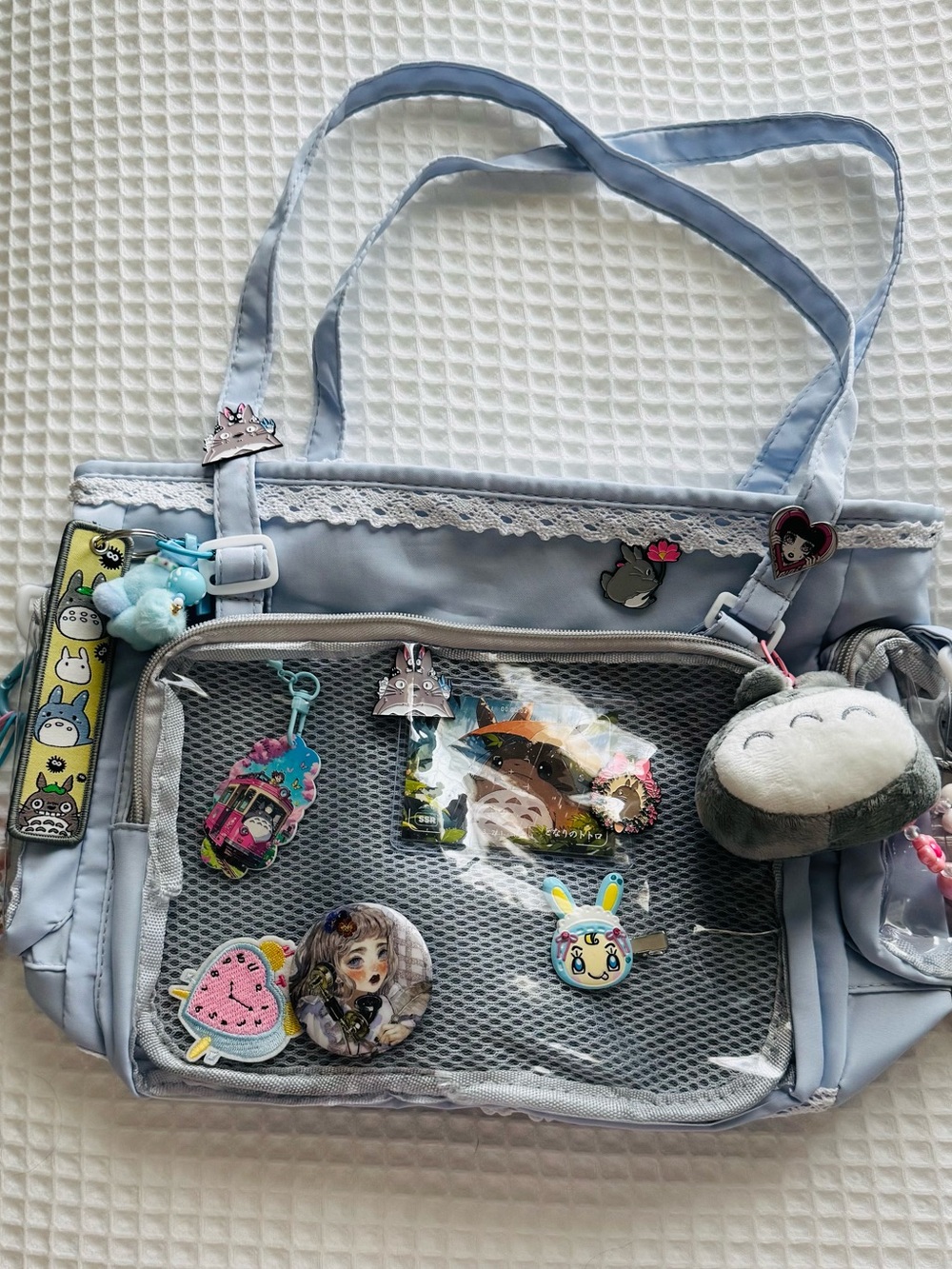 Fully LOADED Kawaii Coquette Lolita Ita Bag! Light Blue Beauty!